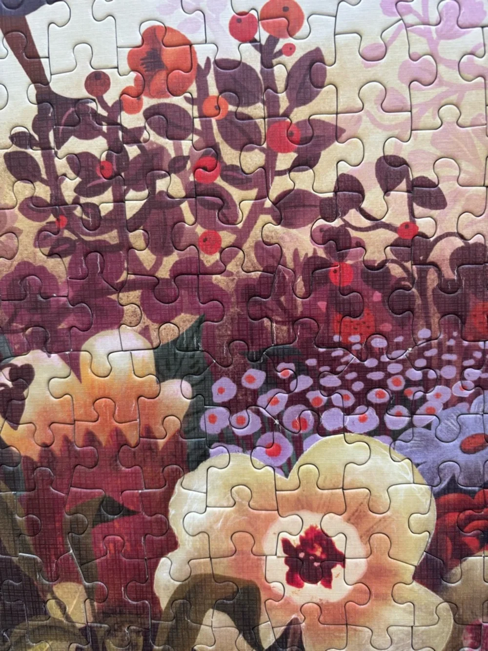 Floral Fantasy Jigsaw Puzzle Artwork - Purple, Pink & Gold -500 pieces - Picture 5 of 6